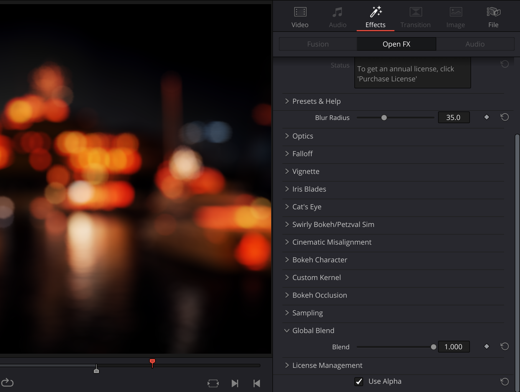 Advanced Lens Blur v01 UI Screenshot